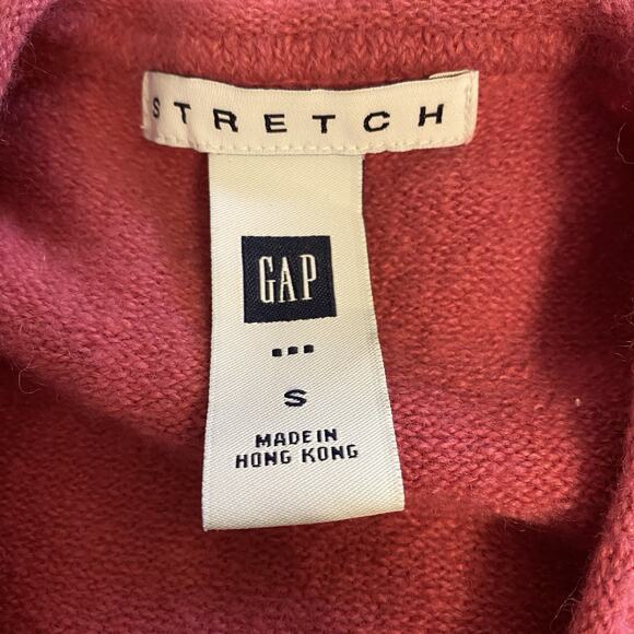 GAP Stretch Women S LongSleeve Cozy ButtonUp WoolBlend Knit Pink Cardigan Career - Picture 4 of 9